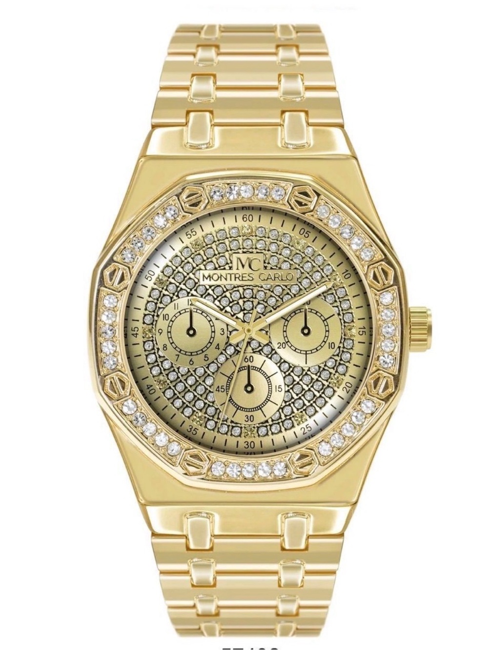 Montres Carlo Gold-tone Crystal Chronograph Watch